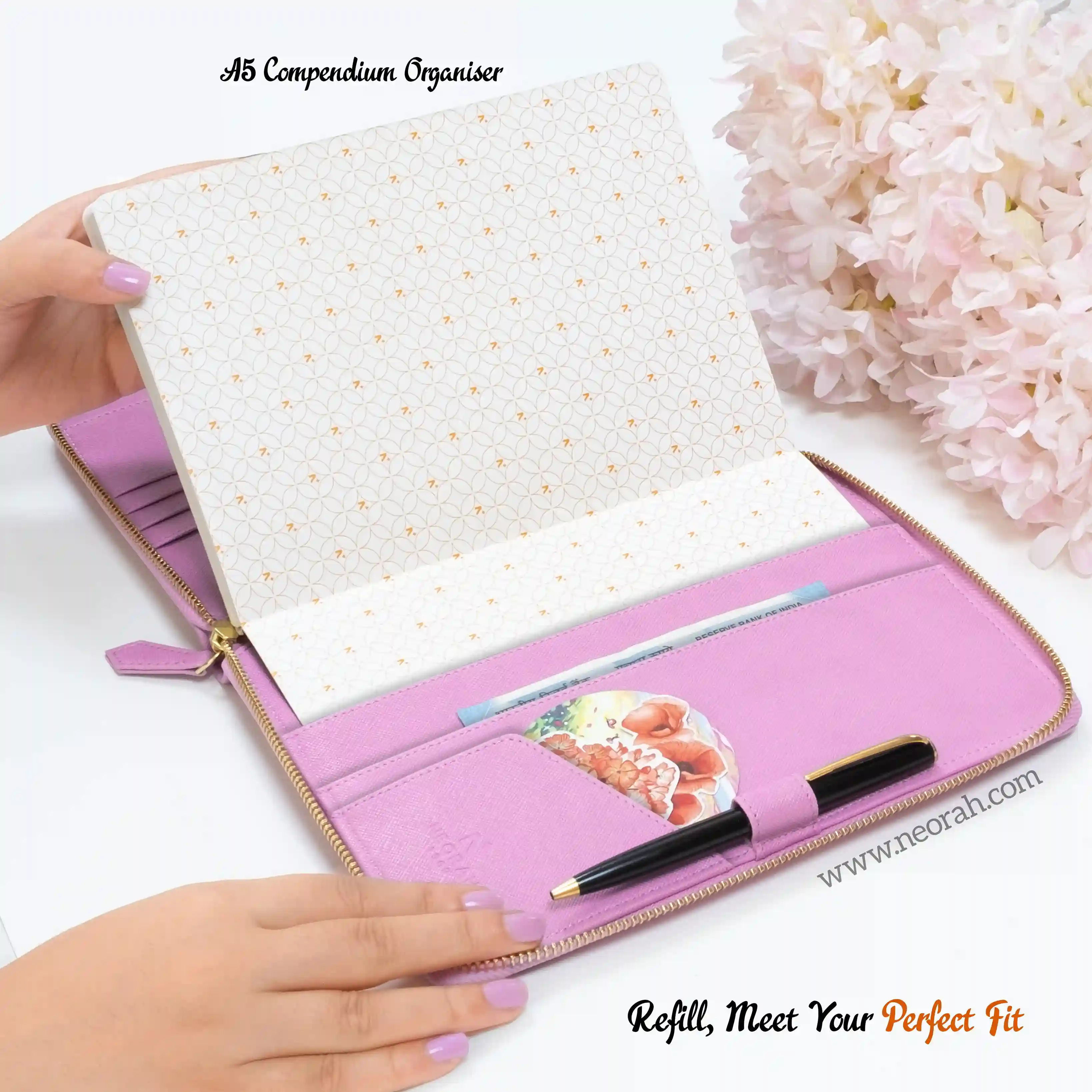 A5 - REFILLABLE QUILTED ORGANISER SLEEVE - ZIP - Image 108