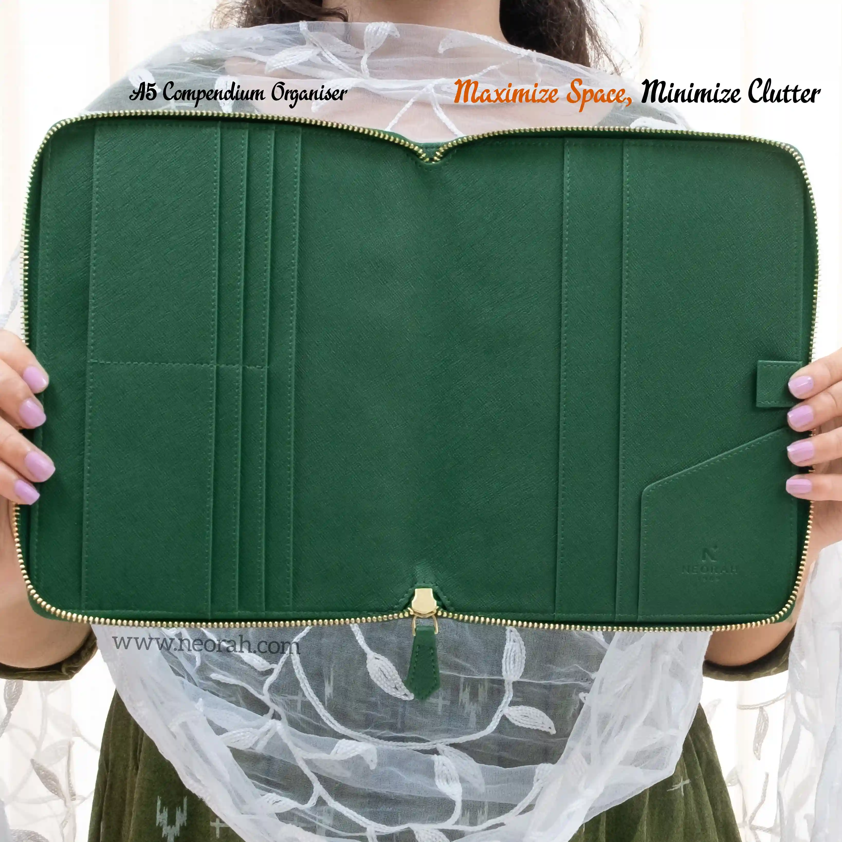 A5 - REFILLABLE QUILTED ORGANISER SLEEVE - ZIP - Image 18