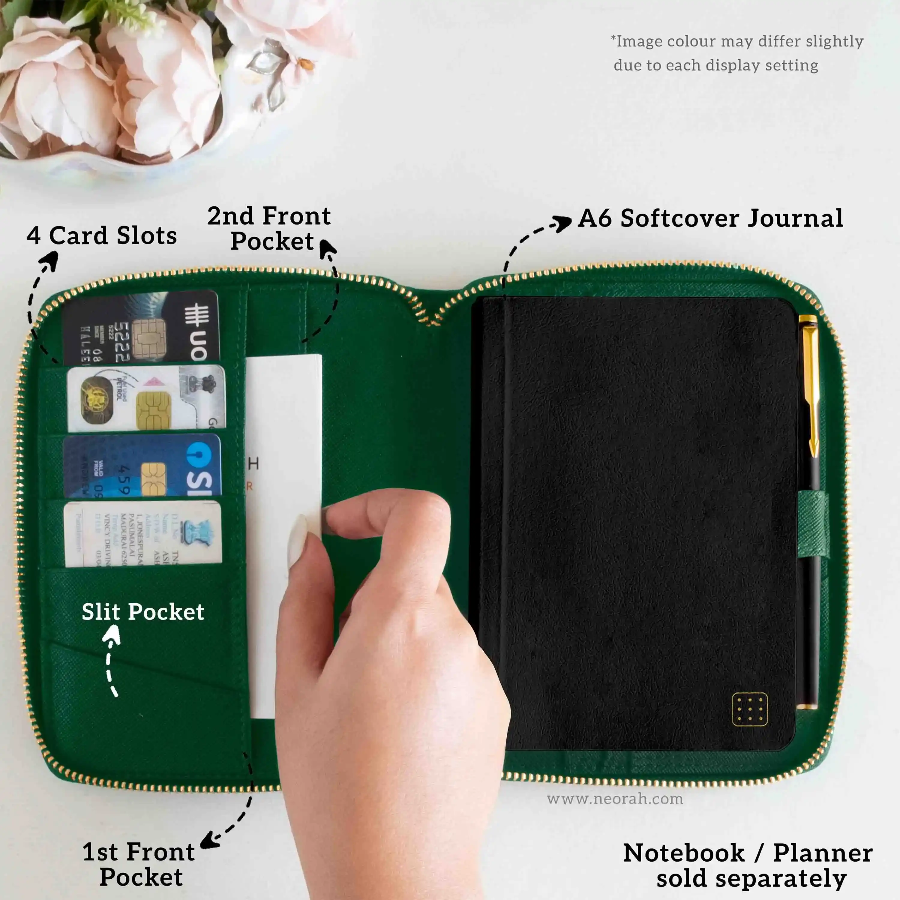 A6 - REFILLABLE QUILTED ORGANISER SLEEVE - ZIP - Image 4