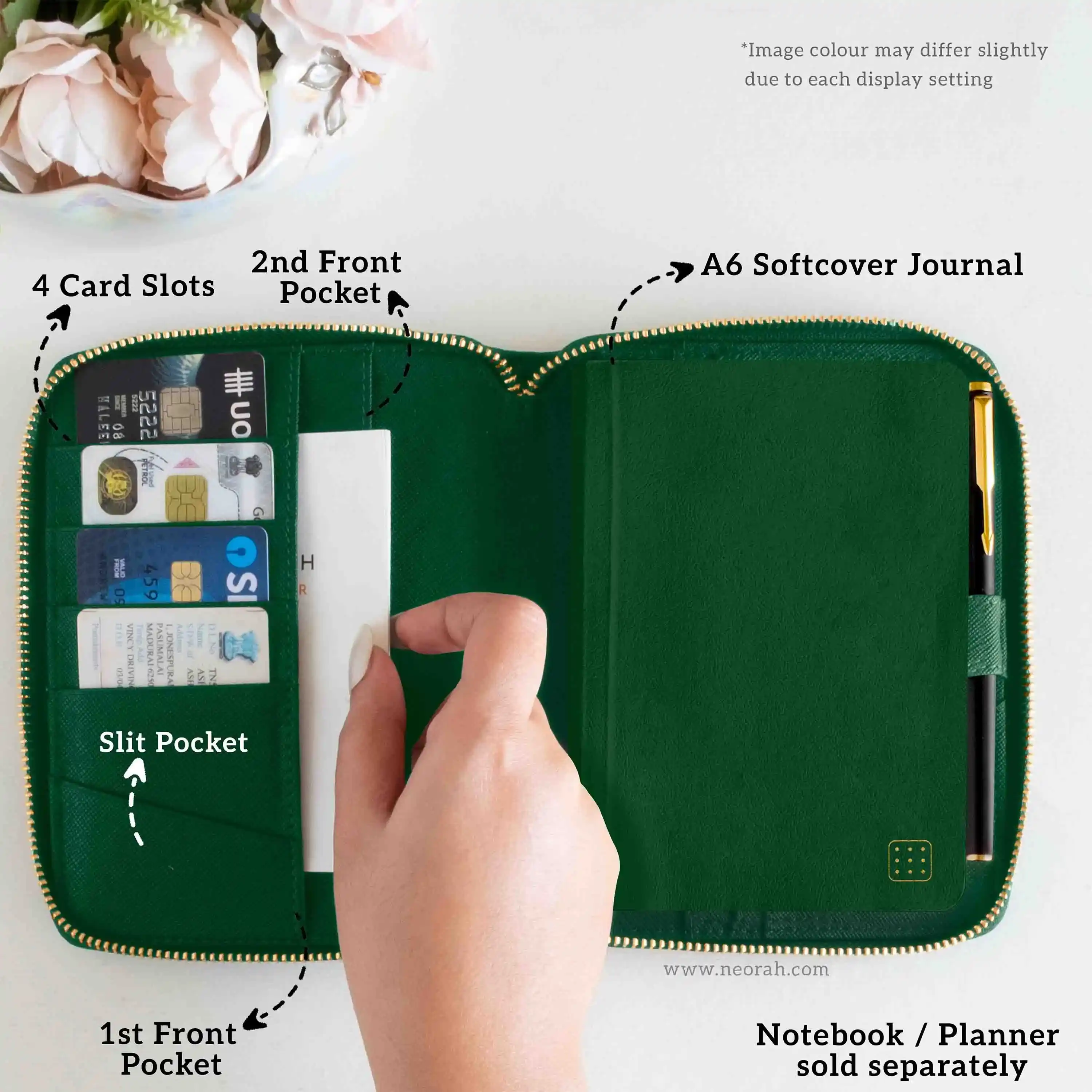 A6 - REFILLABLE QUILTED ORGANISER SLEEVE - ZIP - Image 9