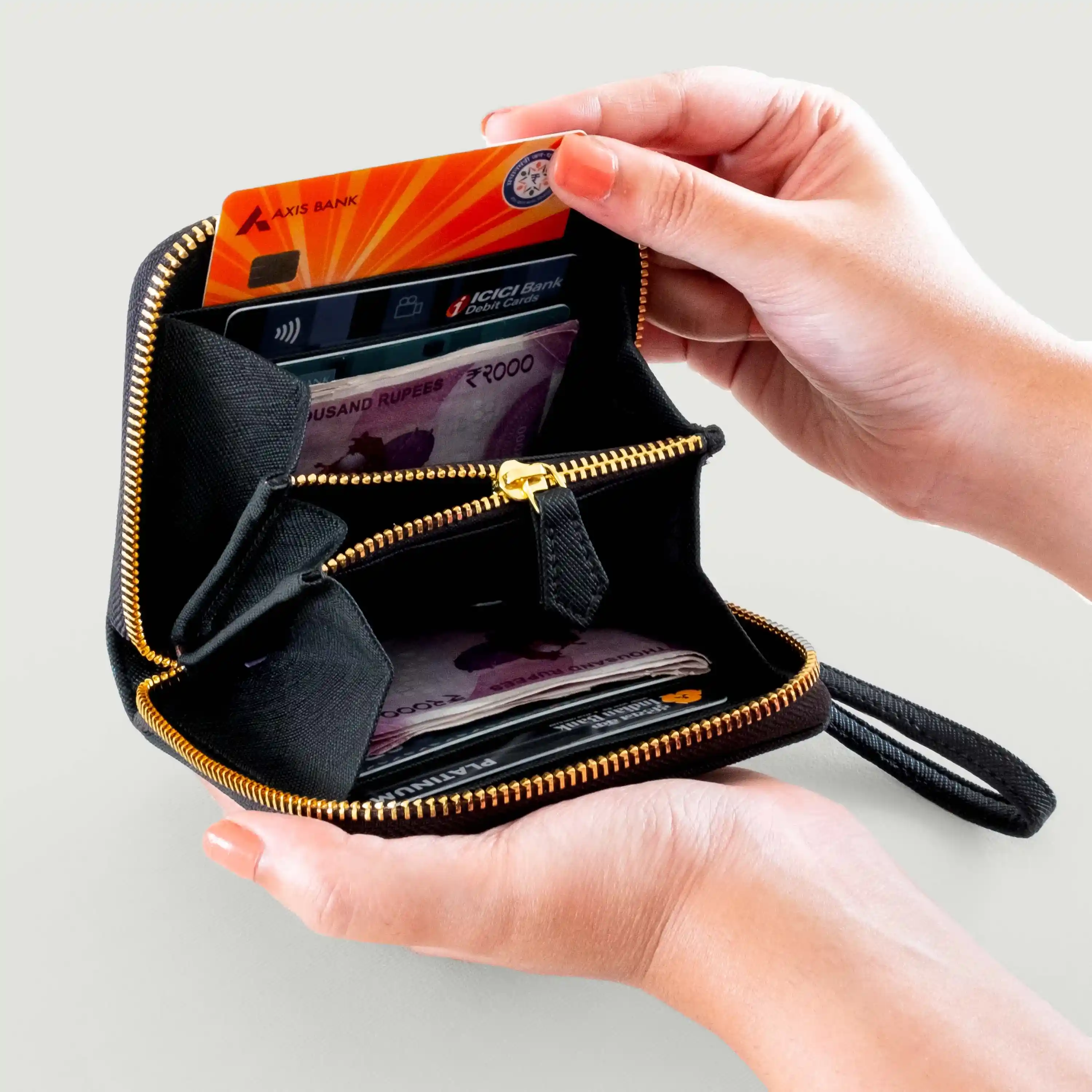 BIJOU - WOMEN ZIP AROUND WALLET WITH WRISTLET - Image 4