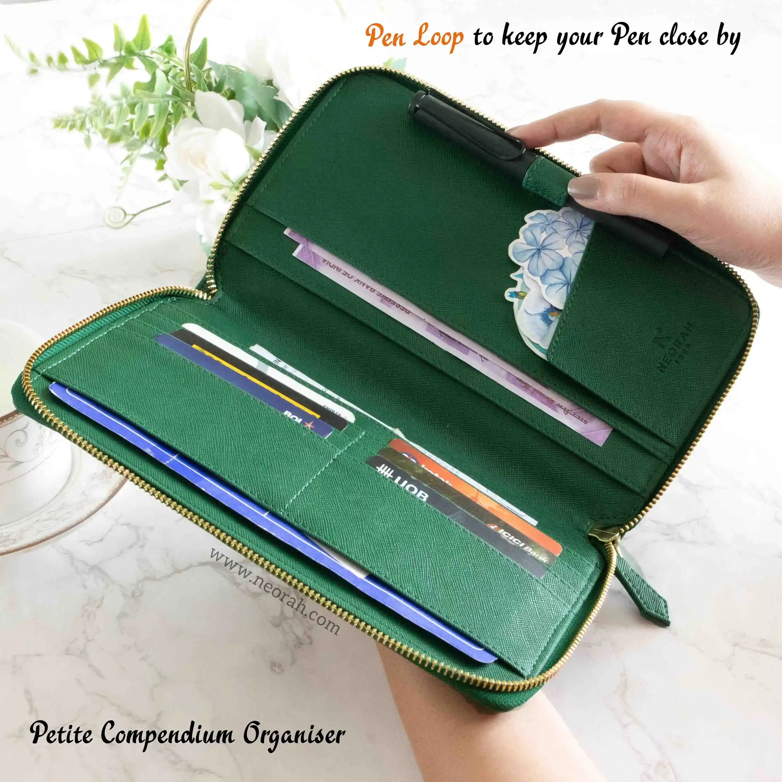 PETITE - REFILLABLE QUILTED ORGANISER SLEEVE - ZIP - Image 3